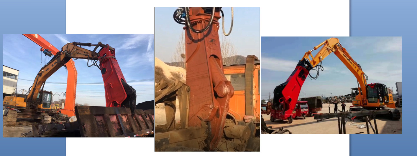 Heavy Duty Powerful Hydraulic Metal Eagle Scrap Shears Cutter For Excavator