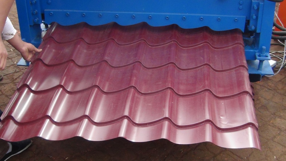 Steel Plate Glazed Roof Tile Roll Forming Machine 1000mm Feeding Width