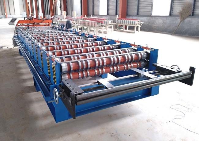 Hot Sell Multiple Profile Iron Color Roof Sheet Metal Roll Forming Machines With Six Ribs