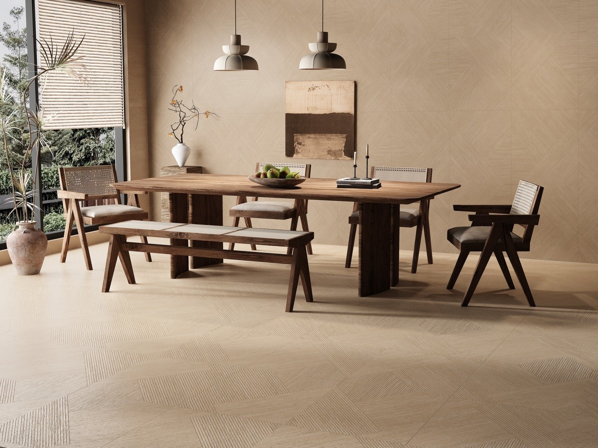 Antibacterial 24"X48" Brown And Beige Wooden Porcelain Tiles For Bedroom