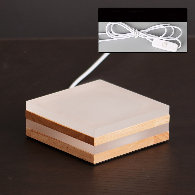 Small Wood LED Display Stand for Acrylic Crystal Art Glass 3D Laser Crystal Glass Art Work