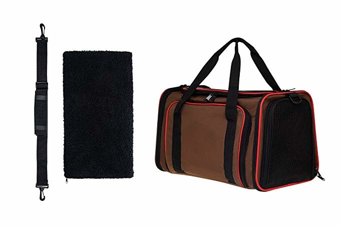 Breathable Brown Airline Approved Pet Carrier Bag For Puppies Kittens Rabbits