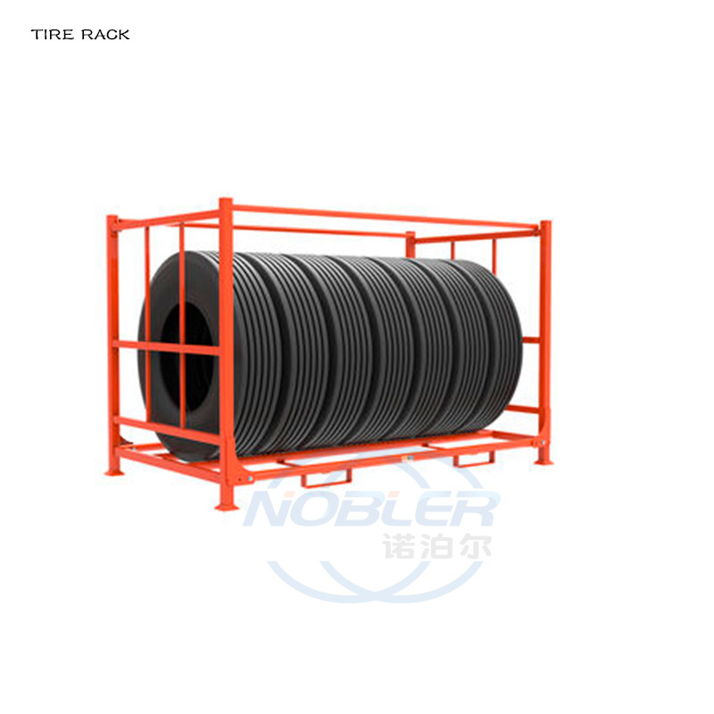 Heavy Duty Stacking Detachable Durable Metal Tire Rack Storage System For Forklift
