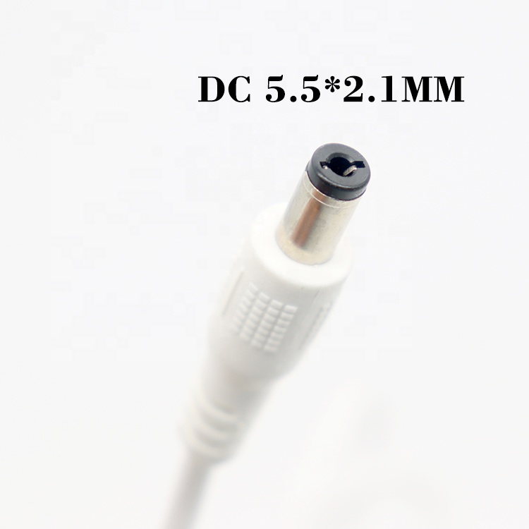 White 1M 5V USB 2.0 A Male To DC Barrel Jack 5.5X2.1mm Power Charger Cable