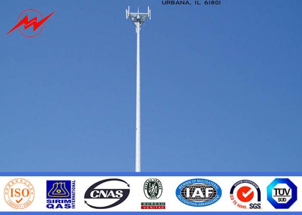 Tapered Monopole Antenna Tower Galvanised Mobile Communication Tower Three