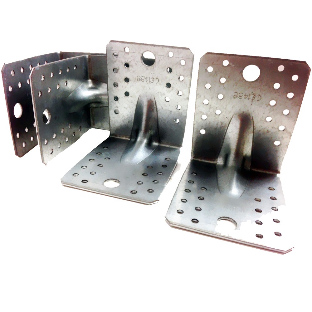 Custom Galvanized Steel Wood Connector Hardware Metal Decorative L Bracket For Timber