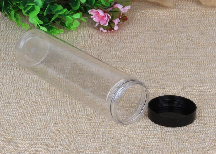 Tiny Size Candy / Noodle Packaging Clear Pet Jars Diameter 84 mm * Height 121mm
