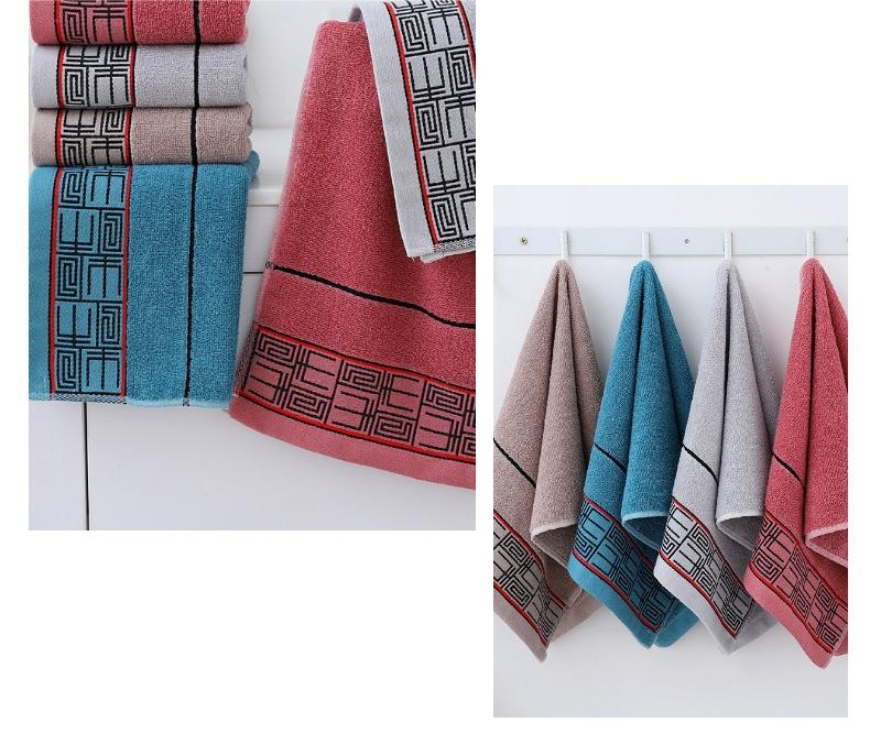 Quick Drying Shower Towel Gift Set with Striped Pattern and 100% Cotton Dark Towels