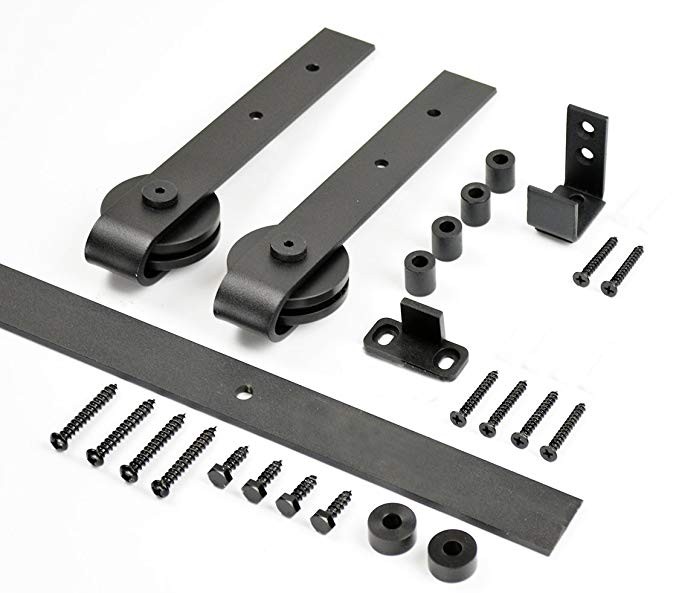 45mm L X48mm H Half Round Black Floor Guide Floor Mount Sliding Barn Door Hardware