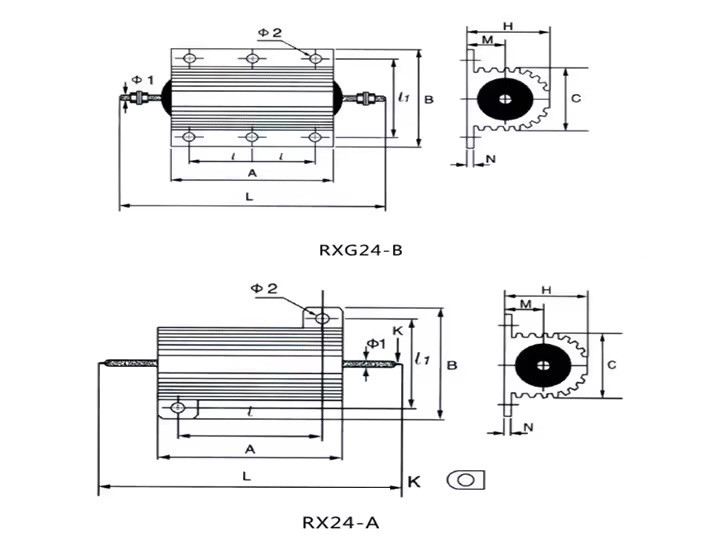 Glod Aluminum Housed Power Wirewound Resistor RX24 250w 10 Ohms 5%