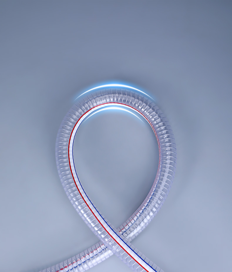UMETASS 3/4" Transparent PVC Spiral Steel Wire Reinforced Hose with Flange Connection
