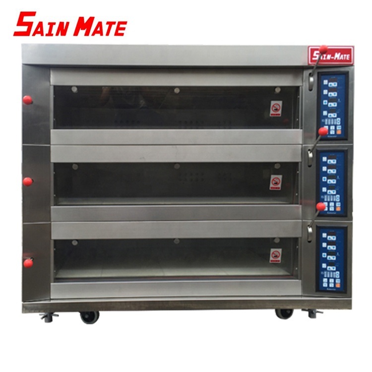 SGS-3y Customizable Luxrious Gas High Quality Standard Bread Baking Deck Oven 3 Layers 3pans