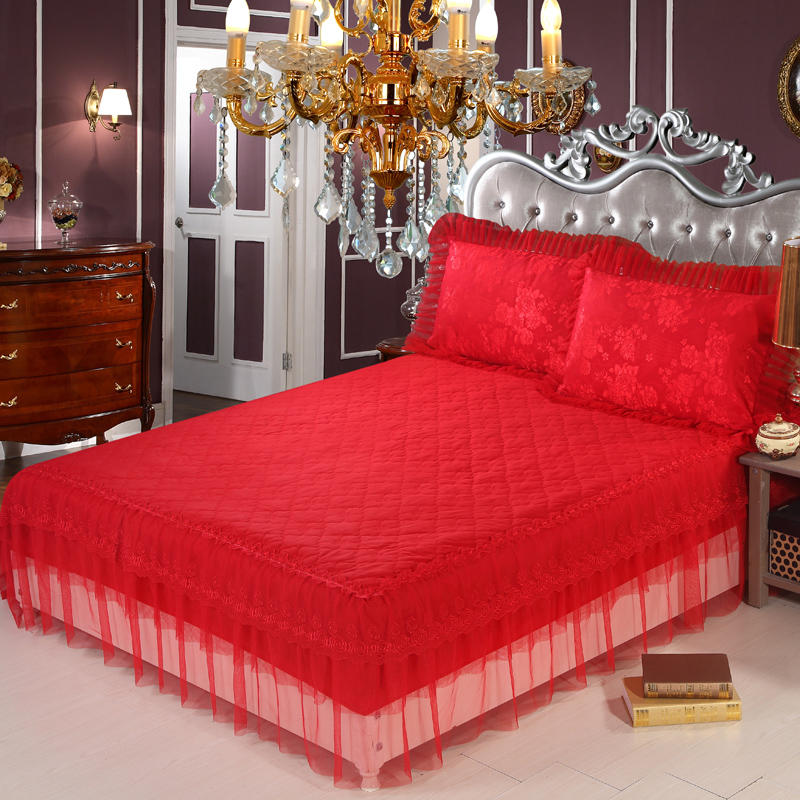 Bedding Set Luxury Wedding 100% Cotton 200TC Bed Sheet Quilt Bedding Anti-Pull Set
