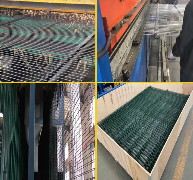Low Carbon Steel Pvc Coated Double Loop Wire Fencing 50mm X 200mm Mesh Size