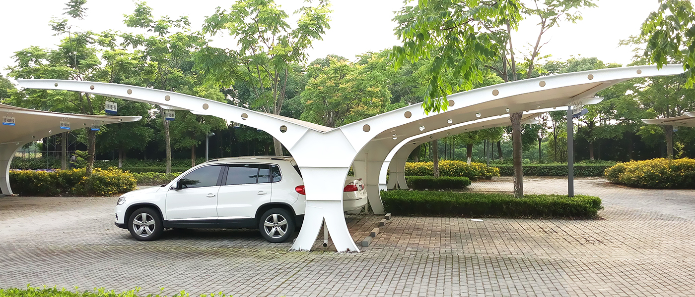 Steel Frame Metal Pergola for Car Port Parking White Powder Coating and Heat Treated
