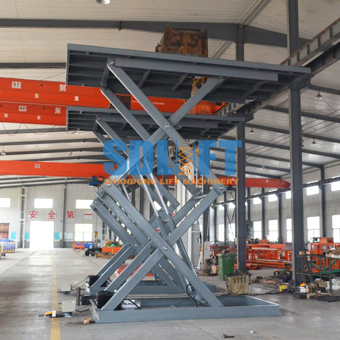 Electric Motor Hydraulic Scissor Car Lift For Home Use Garage 3T 3M