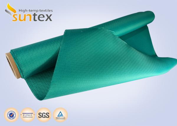 Green High Temp Fiberglass Fire Curtain Fabric Cloth For Building Fire Control