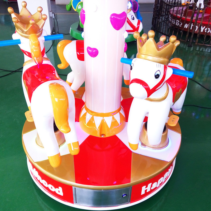 3 Players Carousel Kids Arcade Machine Happy Childhood Mini Carousel Horse