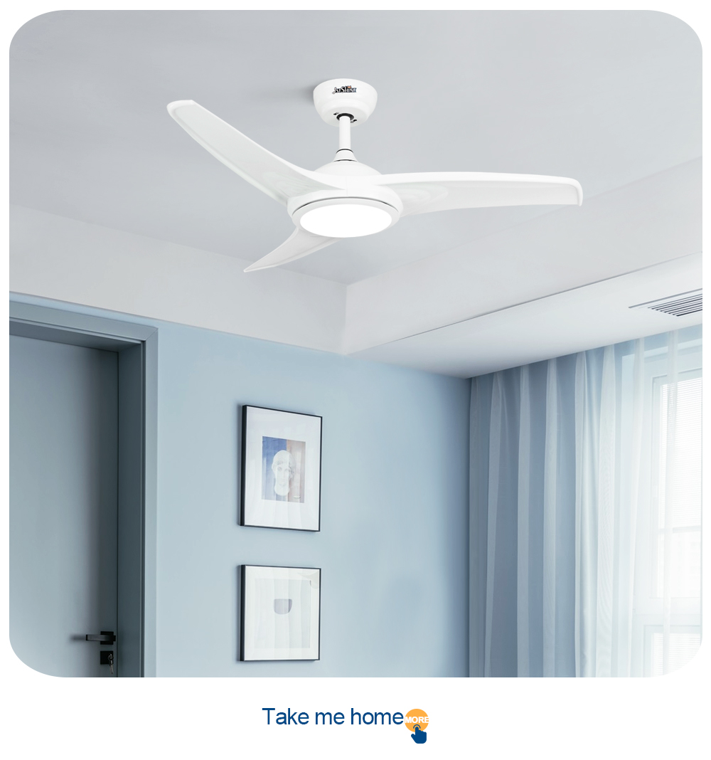 42 Inches Small Fancy LED Ceiling Fan Light in White Color from 1stshine with 2-