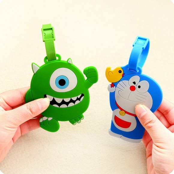 Eco-friendly Customized Embossed Cartoon Rubber Soft PVC Luggage Tag for Travel Tag