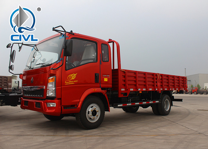 LHD 4X2 6 Tires sidewall truck 4 Tons HOWO SINOTRUK Light Duty Cargo Box Trucks