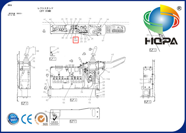 4250350 Ignition Starter Switch fits Hitachi EX200-2 EX200-3 EX200-5 