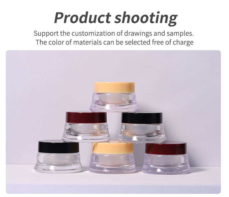 PS Base Material 10g Mini Travel Size Plastic Cosmetic Cream Pot Jar with Colored Lid for Eye Face Jar Collar Material PS