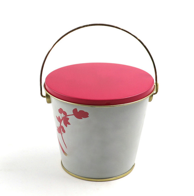 0.23mm Round Tin Bucket 5L Small Tin Bucket With Handle