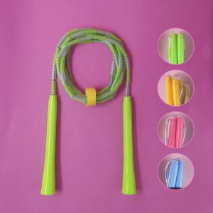 Green Kids Jump Rope Manageable Soft Beaded Adjustable Skipping Rope
