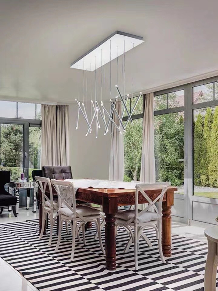 Black Tube Led Pendant Lamp For Living Room Contemporary Led Pendant Lights