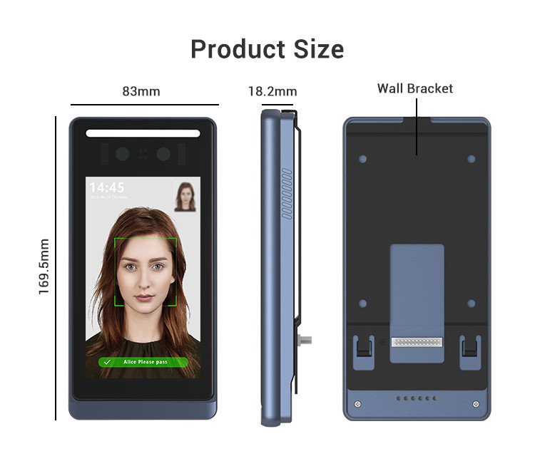 Biometric Attendance System Face Recognition Devices 1.2GHz With RV1109 CPU