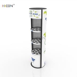 3-Tiers White Graphics Beverage Kiosk Displays Shelf Design