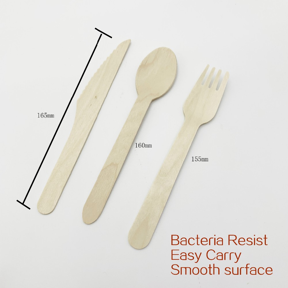 Disposable packing mini cutlery set wooden wooden fork /knife and paper napkin set