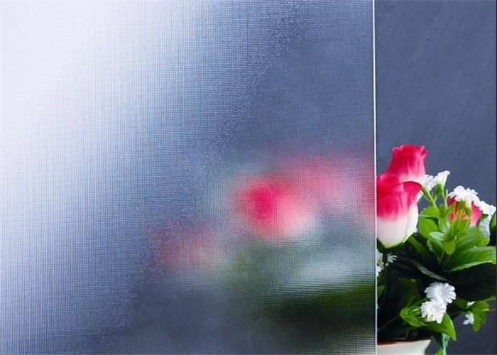 Flat Shaped Decorative Patterned Glass / Aqualite Embossed Glass For Bathroom
