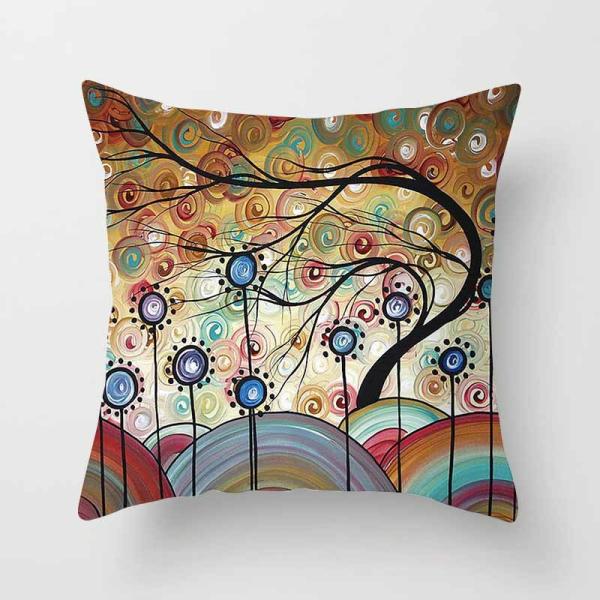 Nordic Geometric Bear Pillow Case Cushion Cover Green Blue 18 x18 for sofa bed