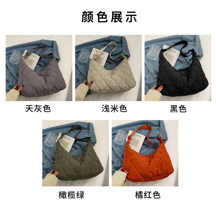 Winter messenger bag women dumpling bag lightweight small shoulder armpit bag