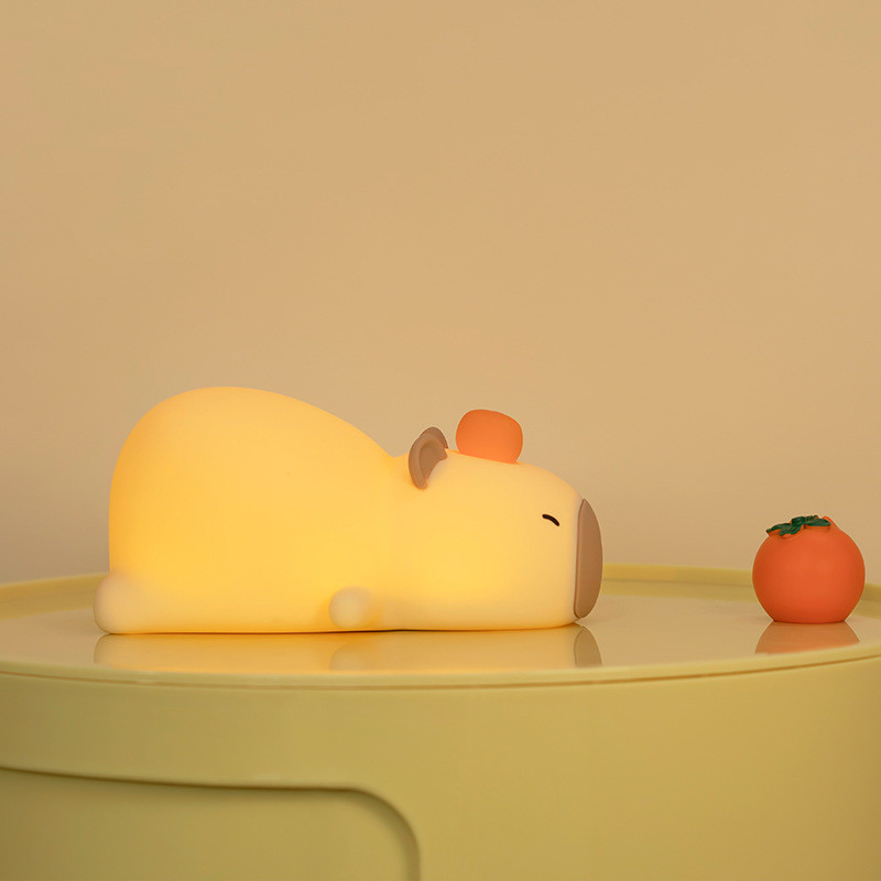 Capybara Night Light For Kids Animal Silicone Night Lamp USB Rechargeable Touch Control With Dimmable Timer Bedside Lamp