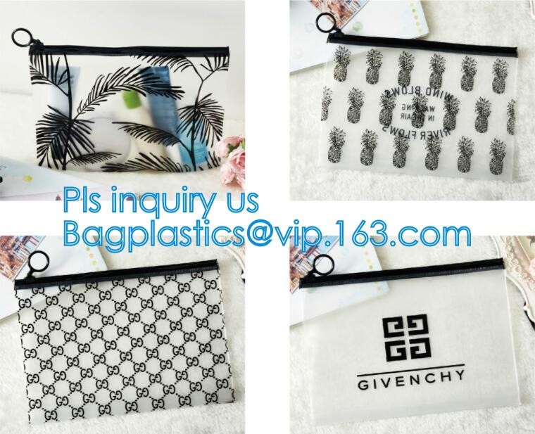 Zip lockkk bag with handle & slider, reclosable pvc clear plastic slider Zip lockkk bag, Reusable slider white small nylon cle