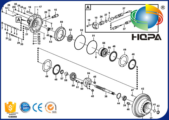 VOE14596398 14596398 Travel Motor Seal Kit for Volvo EC290B EC360CHR