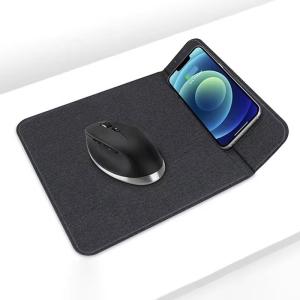 Office Desk Custom Logo Qi Wireless Charging Mouse Pad with Private Mold and