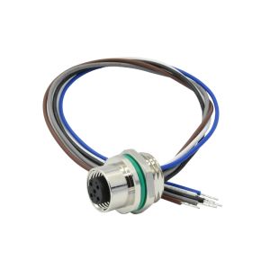 IEC 61076-2-104 Compliant M12 Waterproof Connector with Front Panel Mount and