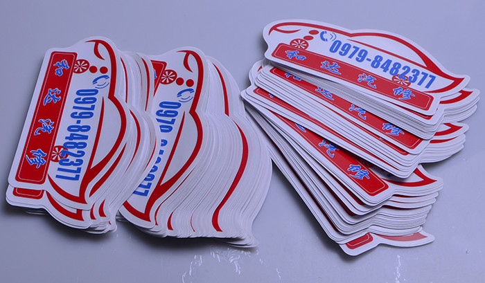 Customized waterproof promotional die cut white PVC vinyl stickers full color printing