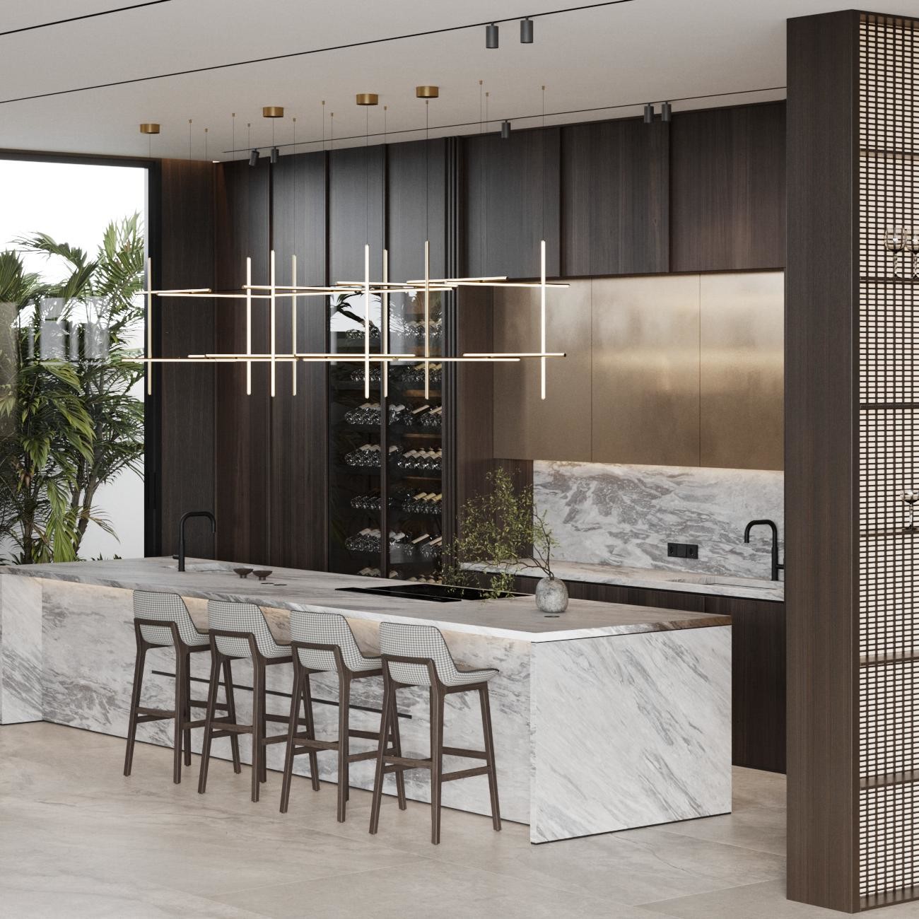 Furniture Manufacturer Modern Design Marble Counter Top Kitchen Restaurant Cabinet Island With Storage