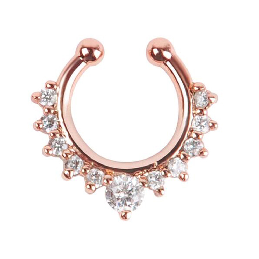 New Arrival Alloy Hoop Nose Ring Nose Piercing Fake Piercing Septum Clicker Numbers Hanger For Jewelry