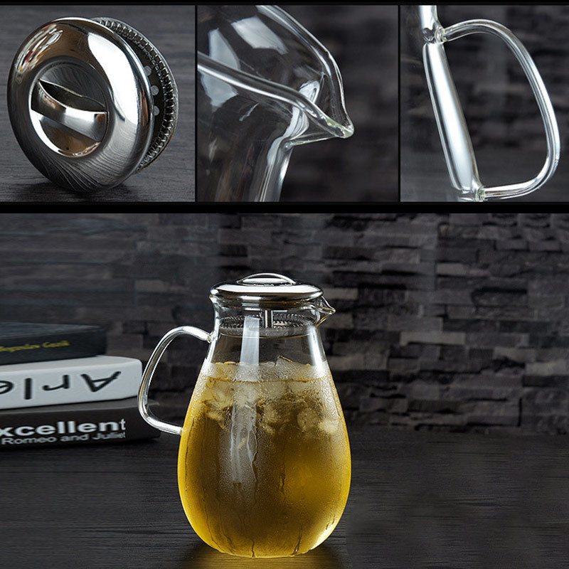 Lead Free 1900ml Coffee Brewing Borosilicate Glass Teapot