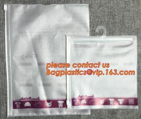 hook Zip lockk hanger bag for travel storage clothes,reliable manufacture cheap