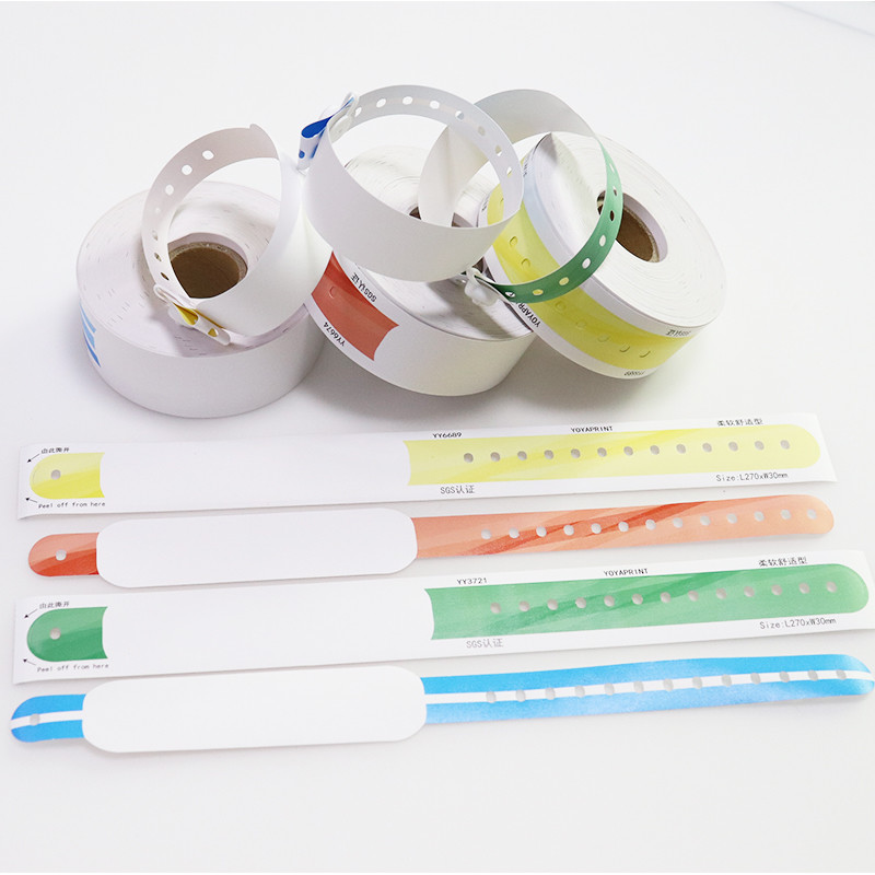 Custom QR Code Hospital Patient Wristband thermo-sensitive paper Waterpfoof Antibacterial For Medical Identification