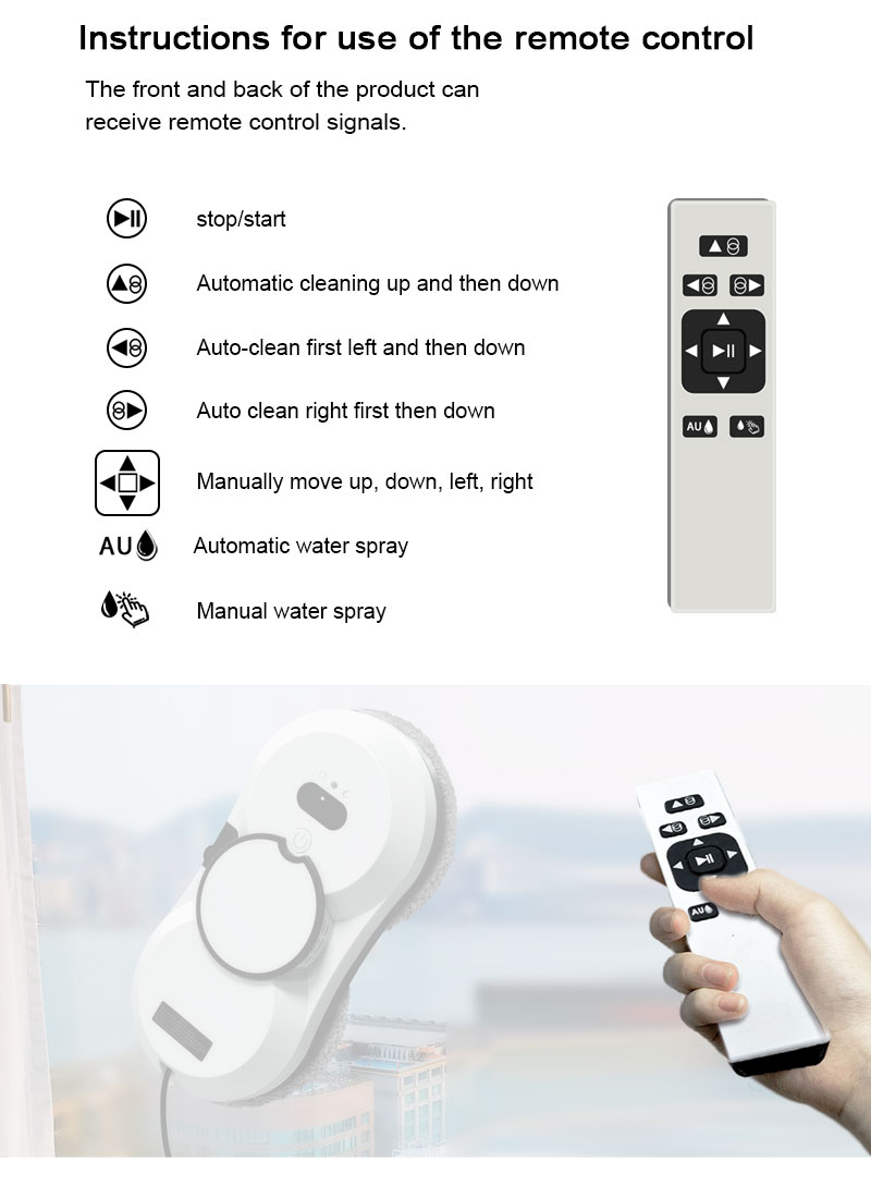 Strong Decontamination Robot Window Cleaner 29.5cm Automatic Window Cleaner