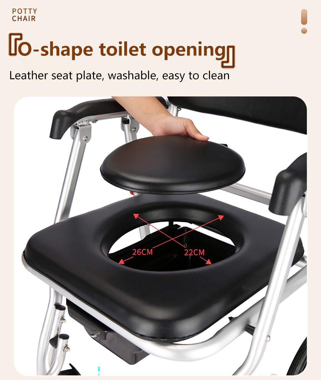 Pregnant Women and Elderly People Sit in Potty Chairs with Wheels