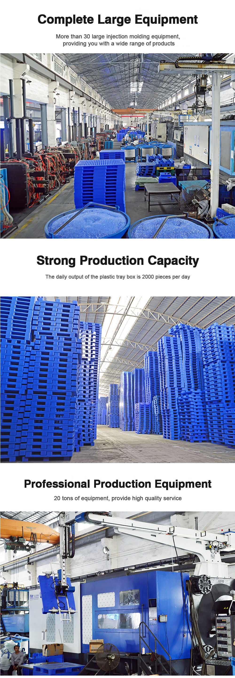 Forklift Heavy Duty Plastic Pallet Multi Standard Nine Foot Moisture Proof